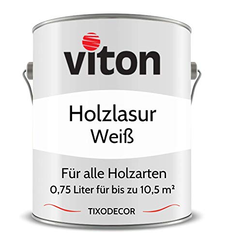 0,75 Liter Holzlasur von Viton - Weiß -...