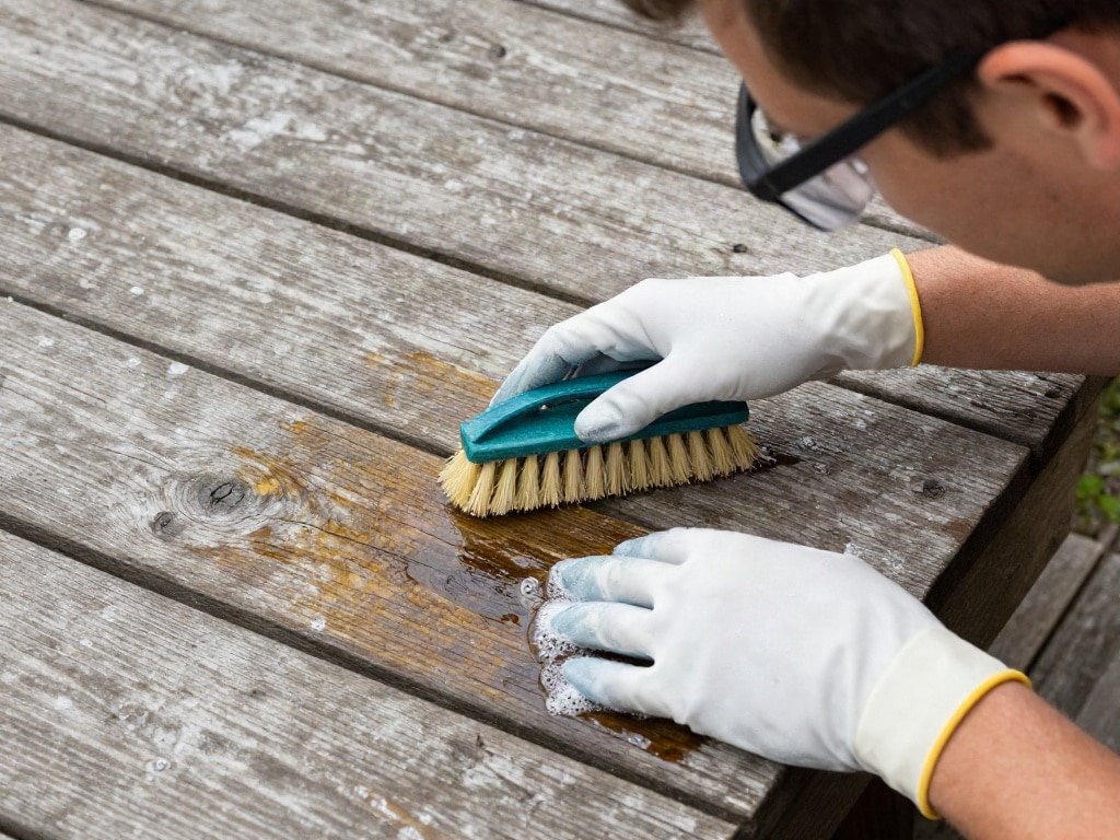 Terrassendielen Flecken entfernen