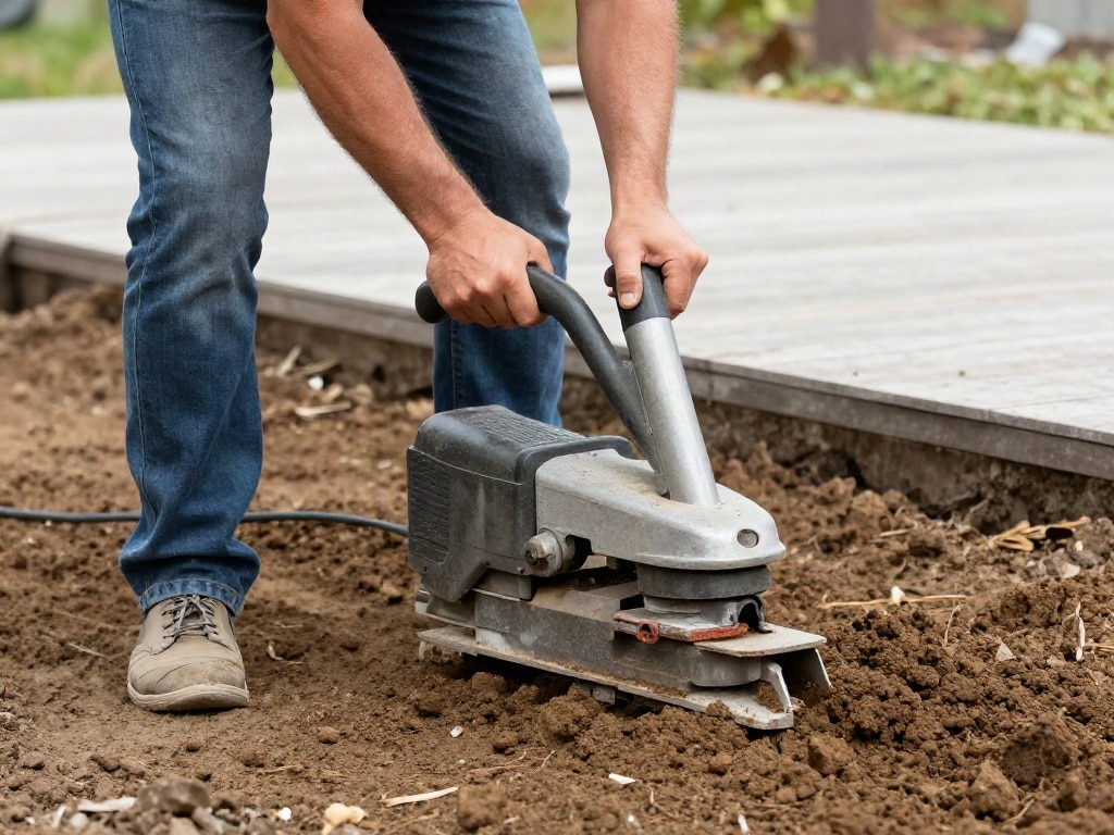 Terrassendielen auf Erde